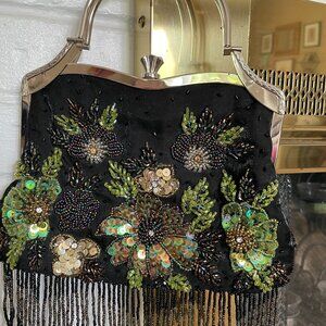 Beaded Black Evening Bag